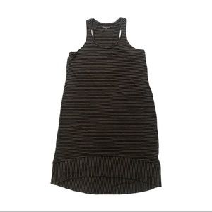 Eileen Fisher U-Neck Racerback Linen Stripe Dress size Large